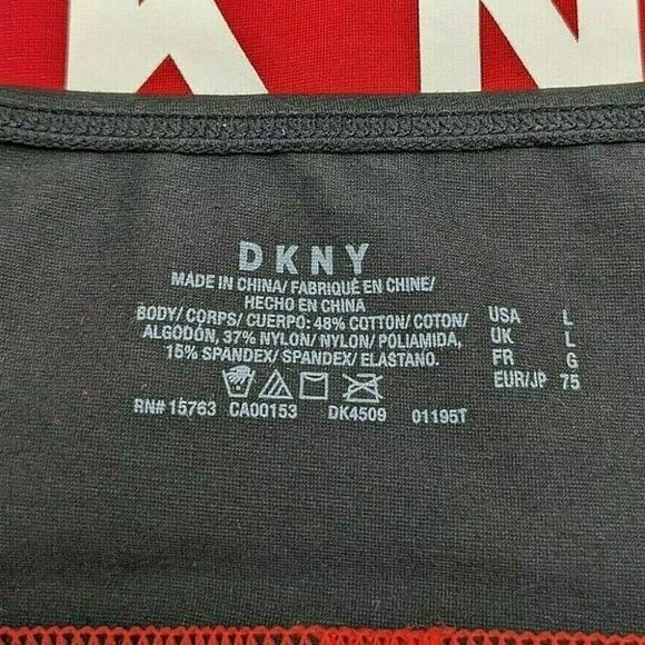 DKNY Intimates Women Wire Free Bralette Red with White Logo Size Large NEW - Picture 9 of 9